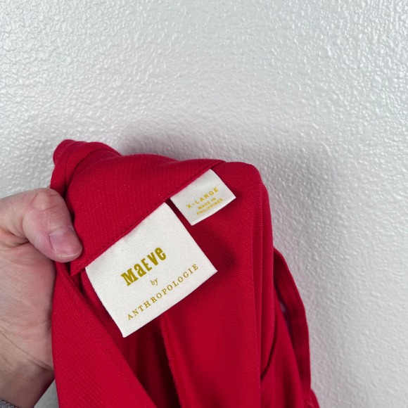 Anthropologie Maeve Women's Halter Midi Dress Red Sz XL - Picture 10 of 10